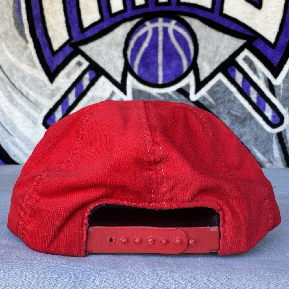 Ski Idaho Vintage 80s Corduroy Strapback Hat Cap Red Mountain‎ Adjustable